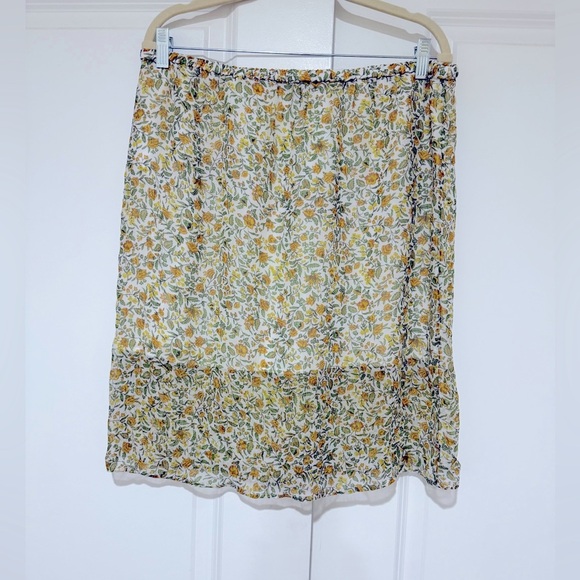 NWT J Crew Gwen knee length layered slip skirt in crinkle chiffon - Picture 4 of 7